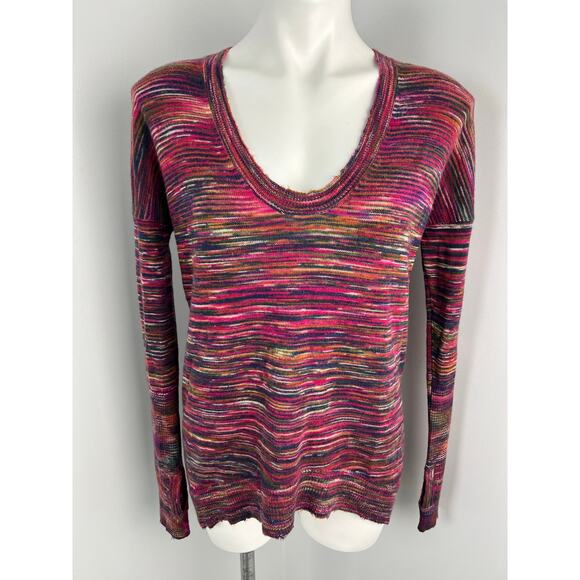 Zadig and Volatire Deluxe "Preppy" Striped 100% Cashmere Sweater Medium - Picture 1 of 8